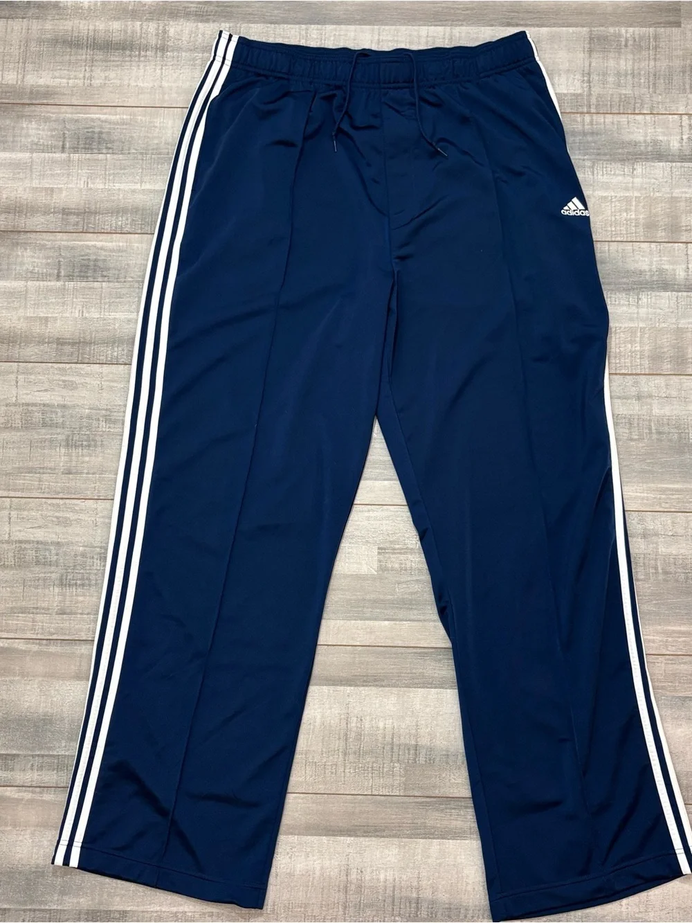 Vintage Adidas Track Pants Mens 2XL Blue 3 Stripe Athletic 2004 Y2K Polyester